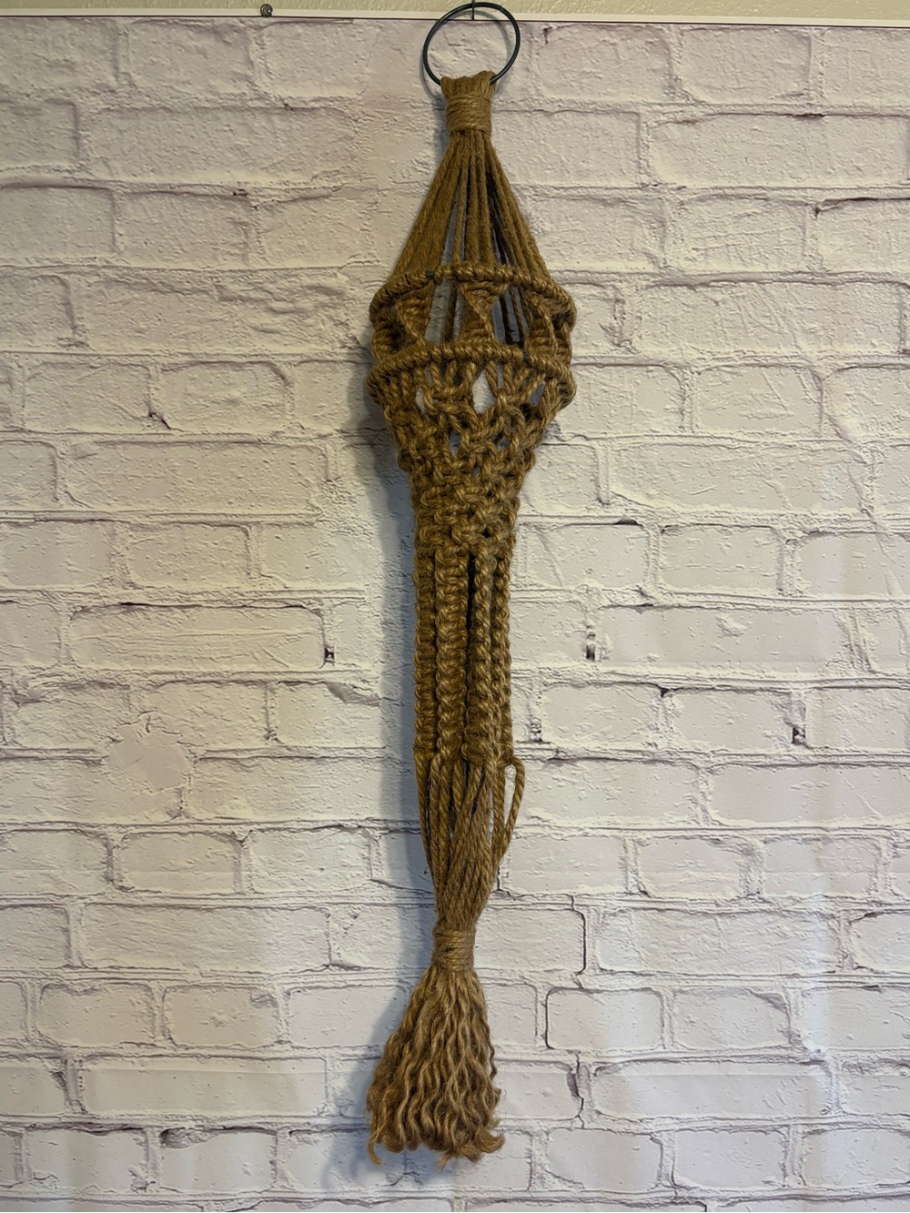 MCM Boho Jute Macrame Hanging Plant Holder